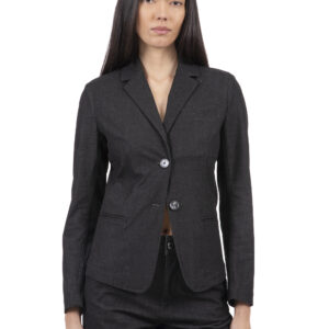 GIACCA MONOPETTO IN DENIM NERO RCFW25101
