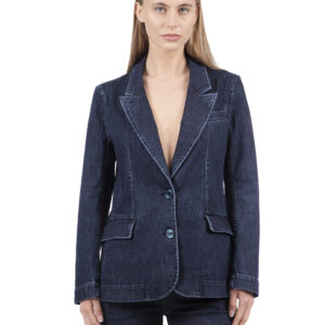 GIACCA MONOPETTO IN DENIM SCURO RCFW25050